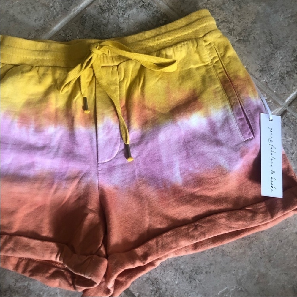 YOUNG FABULOUS & BROKE NWT OMBRE SHORTS YELLOW ORANGE PINK - Picture 5 of 9